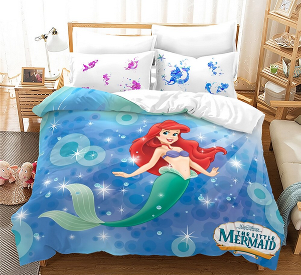 Povlak Na Přikrývku Malá Mořská Víla Na Modrém Pozadí