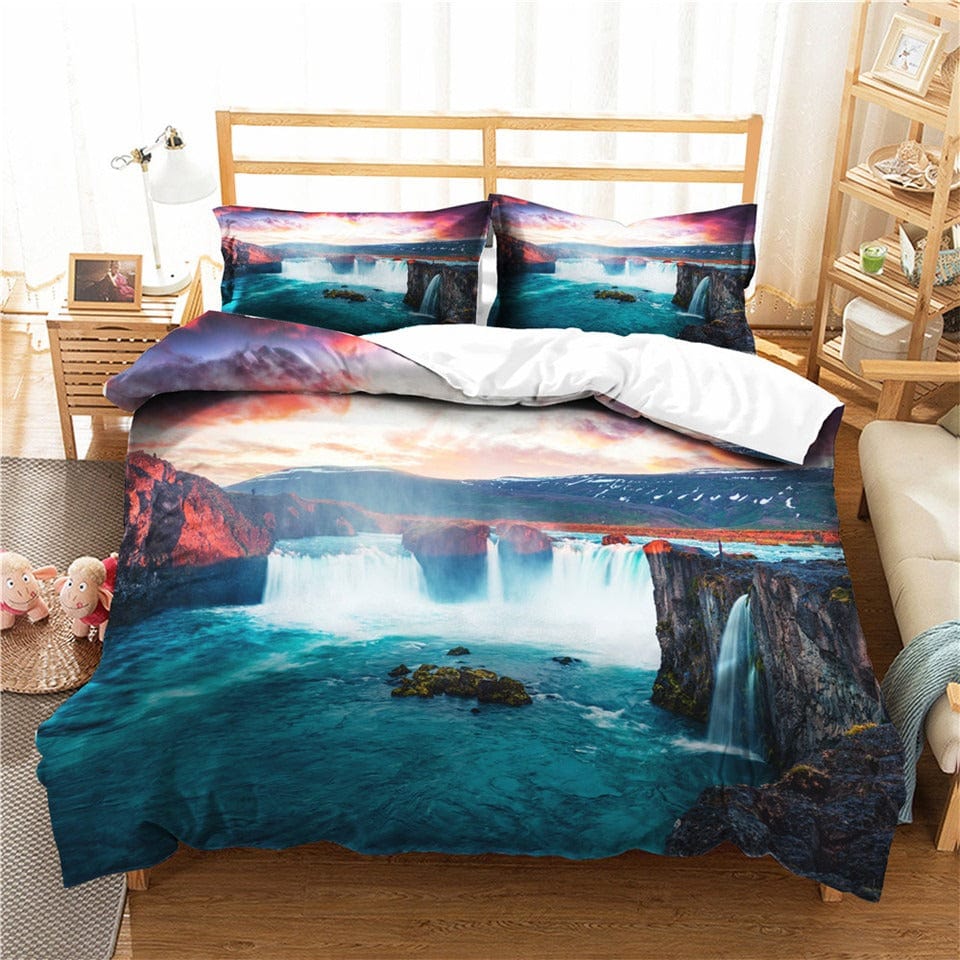 Povlak Na Přikrývku Jezero A Vodopády