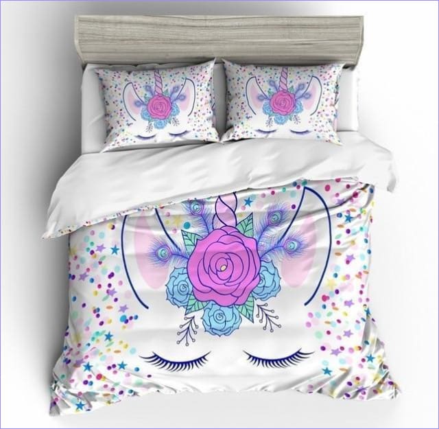 Květinový Roh Unicorn Duvet Cover Girl