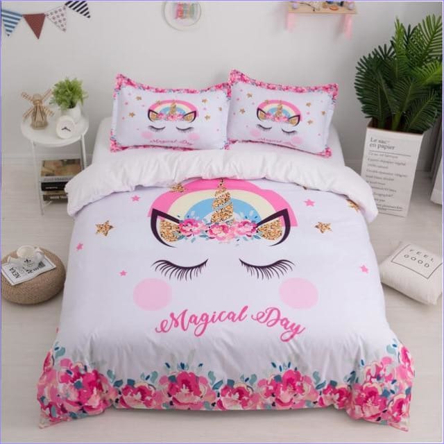 Magický Den Unicorn Duvet Cover Girl