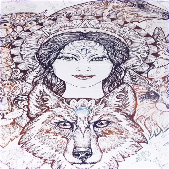 Povlak Na Peřinu Vlk V Bohémském Stylu