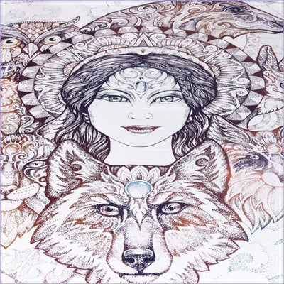 Povlak Na Peřinu Vlk V Bohémském Stylu