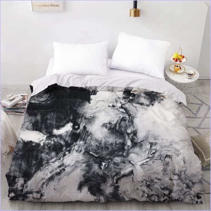 Černobílý Mramorový Povlak Na Peřinu