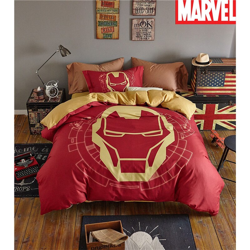 Marvel Povlak Na Přikrývku Iron Man Helma 100% Bavlna