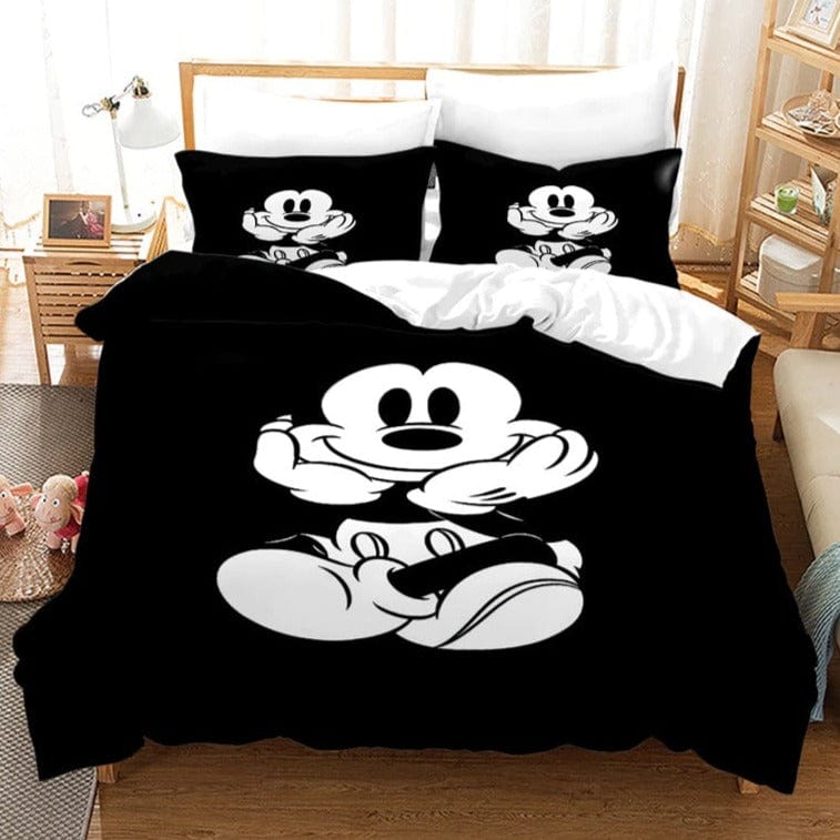 Vintage Černobílý Povlak Na Přikrývku Mickey