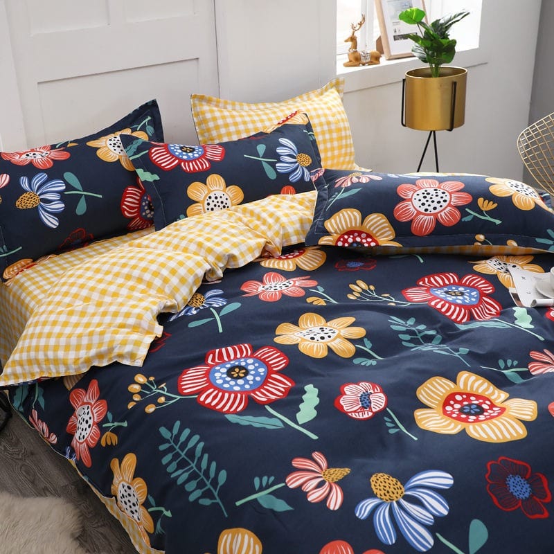 Černý Povlak S Velkými Květy