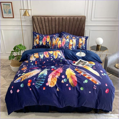 Barevné Modré A Bílé Péřové Přikrývky