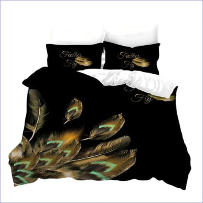 Bílý, Černý, Červený A Modrý Povlak Na Peřinu Z Pavího Peří