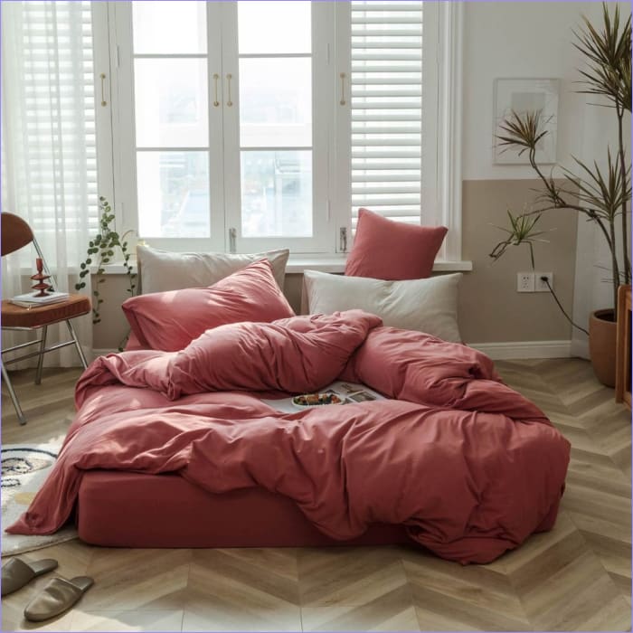 Cihlově Červený Povlak Na Peřinu