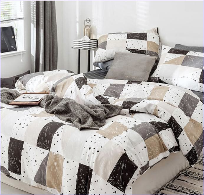 Skandinávský Povlak Na Přikrývku Z Béžové Mozaiky