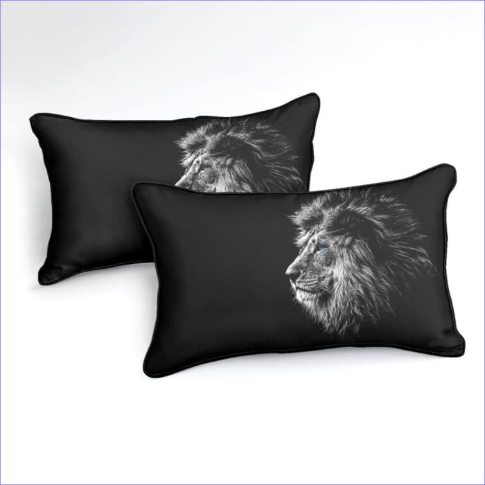 Černobílý Povlak Na Přikrývku Se Lví Hlavou