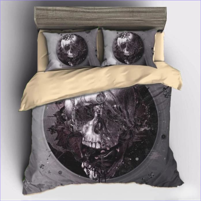 Šedý Povlak Na Přikrývku Lebky