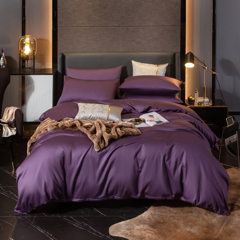 Obyčejný Povlak Na Přikrývku Ze 100% Bavlny Fialový