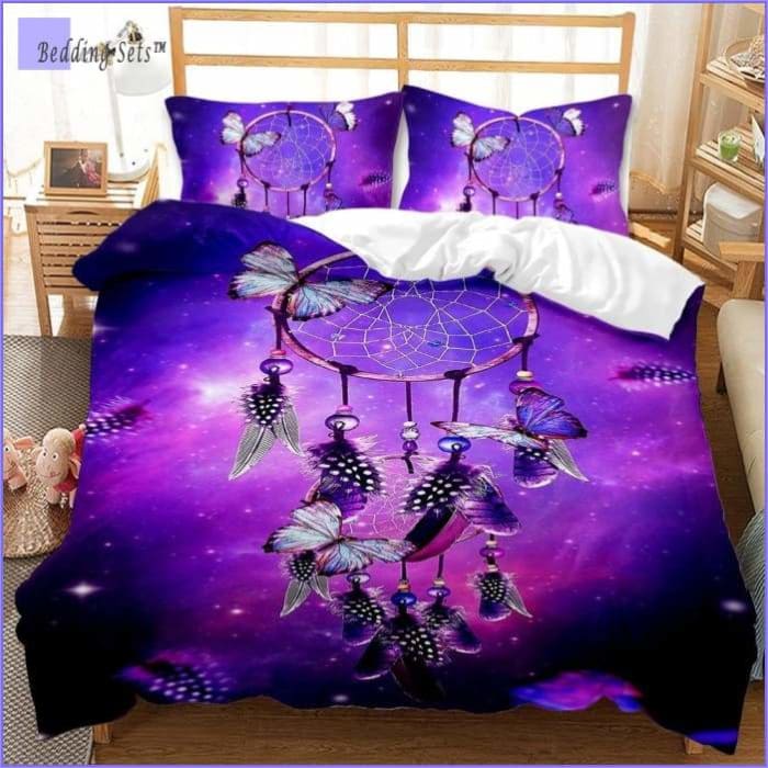 Violet Povlak Na Přikrývku Dreamcatcher Motýli