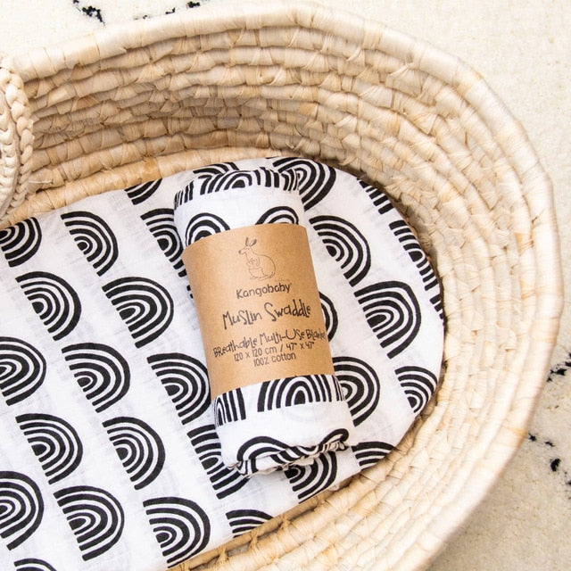 Dětská Deka Bílá Půlkruh Černá